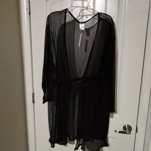 Elegant Black Sheer Women's Top